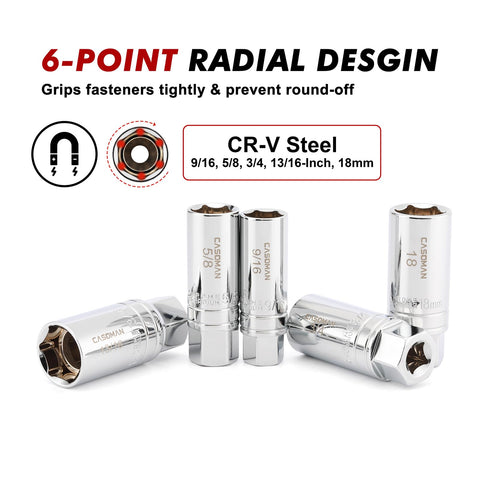 CASOMAN U-joint spark plug socket enables full 360° access