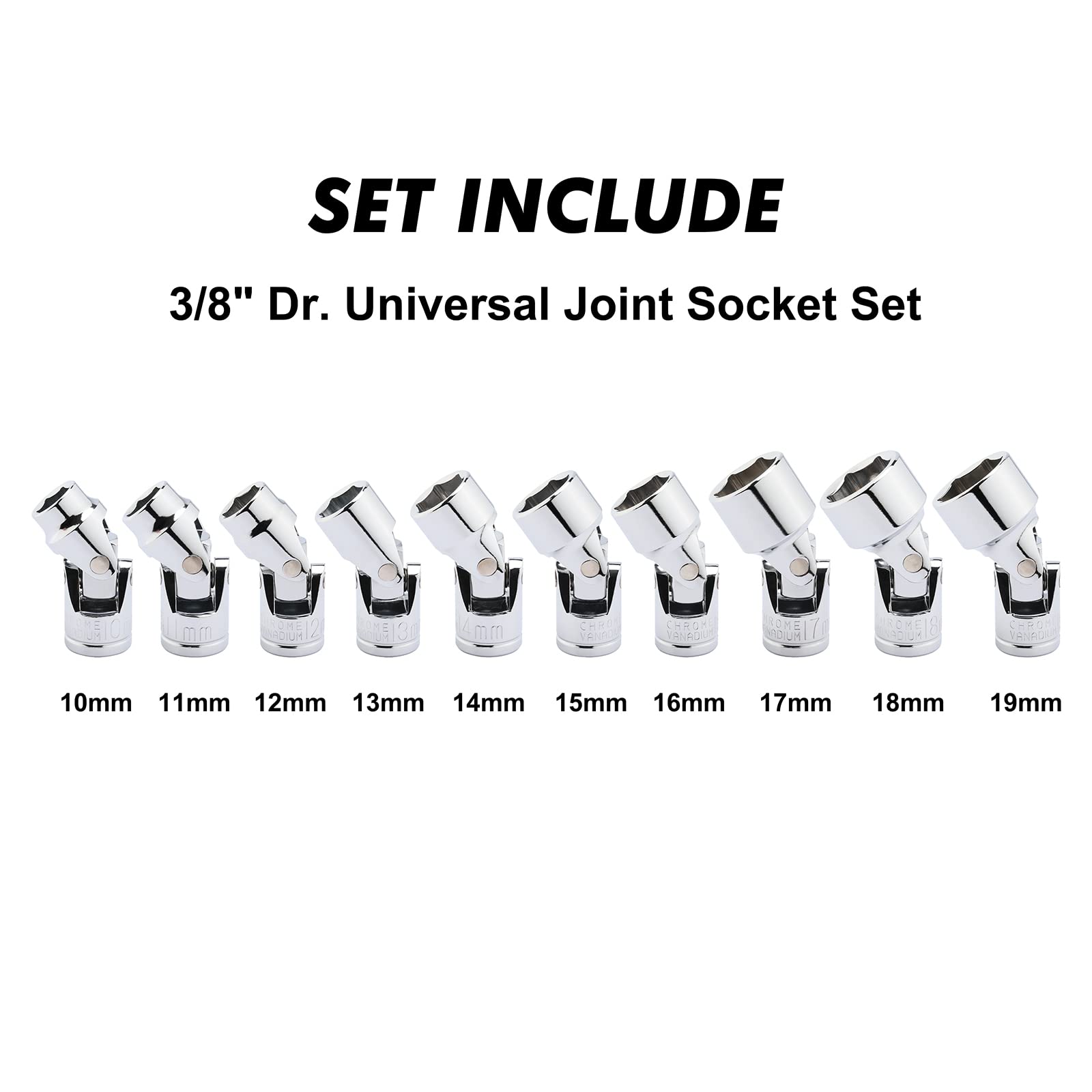 Casoman universal joint enabling flexible access to hard-to-reach fasteners.