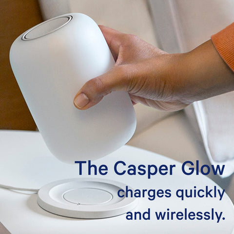 Casper Glow Light provides warm ambient sleep lighting in a dim room