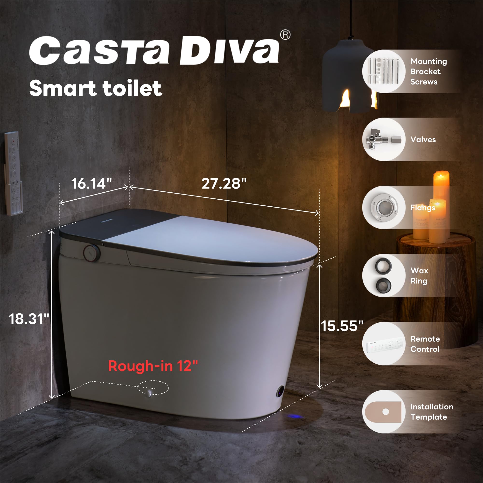 Casta Diva K030PRO auto deodorizer and digital display for fresher bathrooms