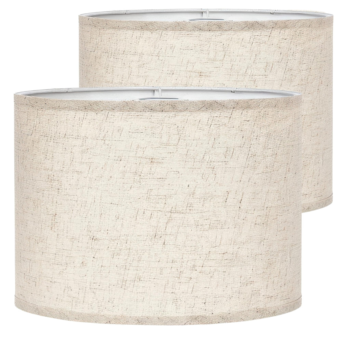 Castal Blue drum shade beige - top view highlights clean lines for modern decor.
