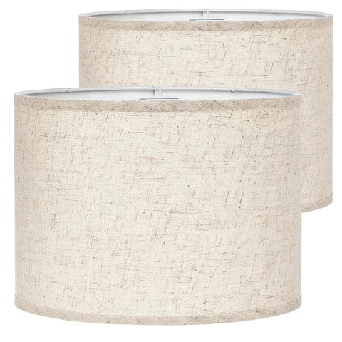 Castal Blue drum shade beige - top view highlights clean lines for modern decor.