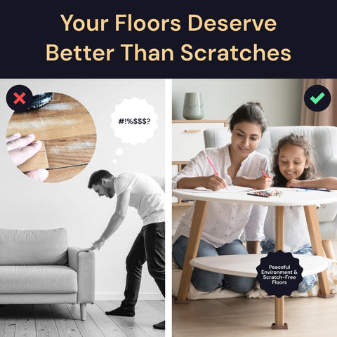 CasterMaster 5x5 black pad blends with decor while preventing sliding.