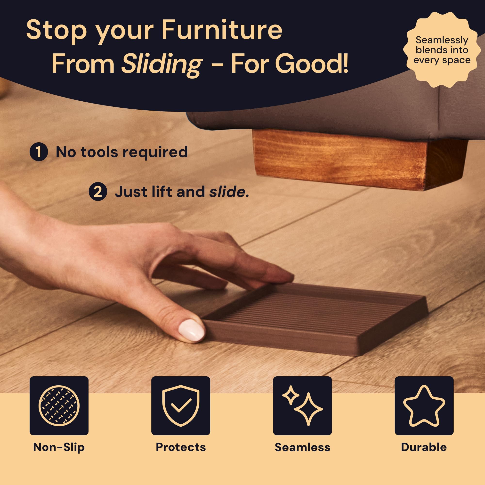 CasterMaster floor protector rubber cushions impact and guards hardwood surfaces.