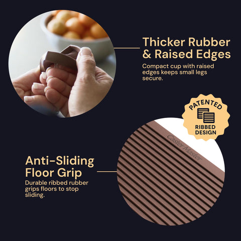 Image showing a four pack of brown CasterMaster pads for furniture protection