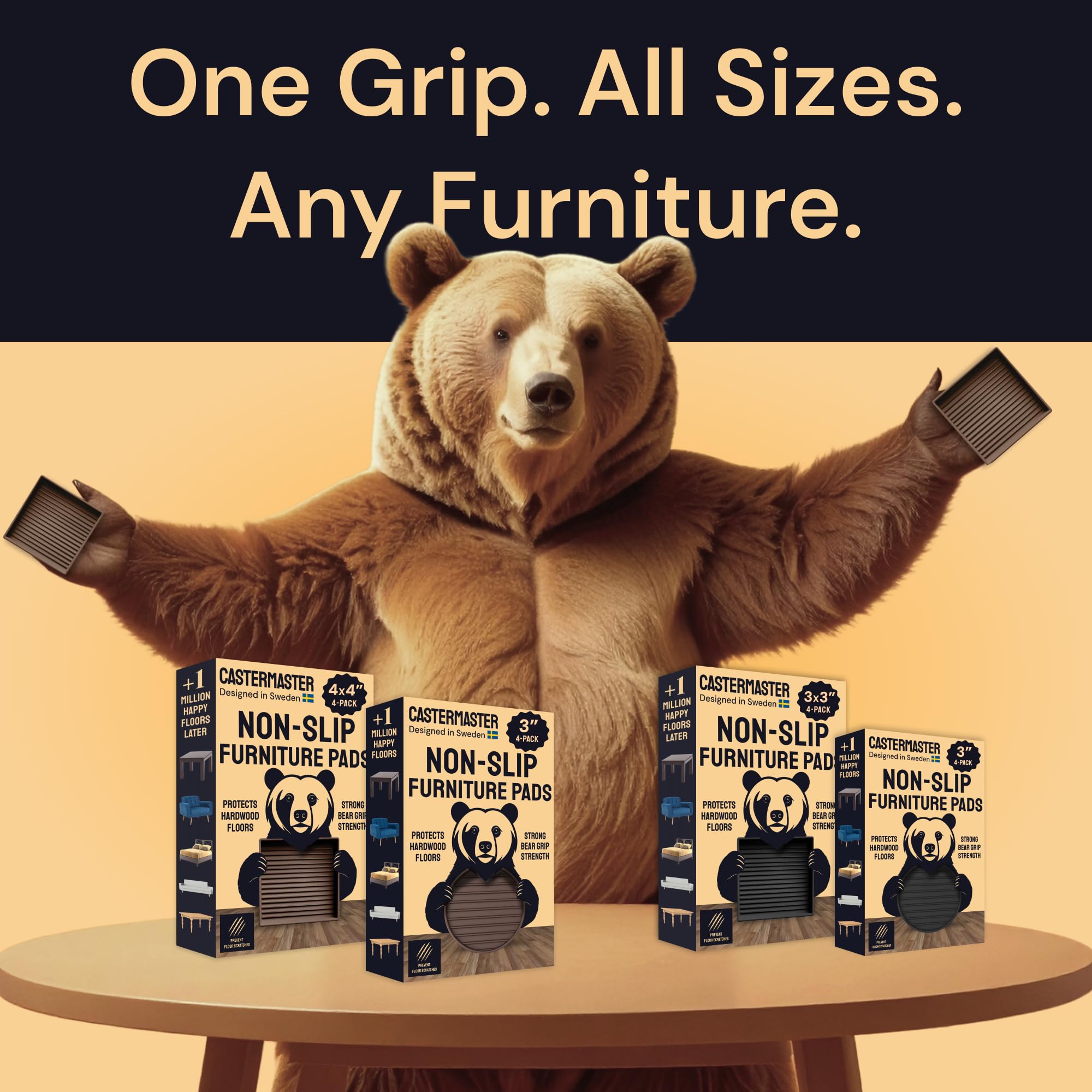 CasterMaster hard-wearing pads for hardwood floors offer durable grip and protection.