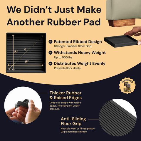 CasterMaster non-slip pad under chair keeps furniture stable and floors safe.