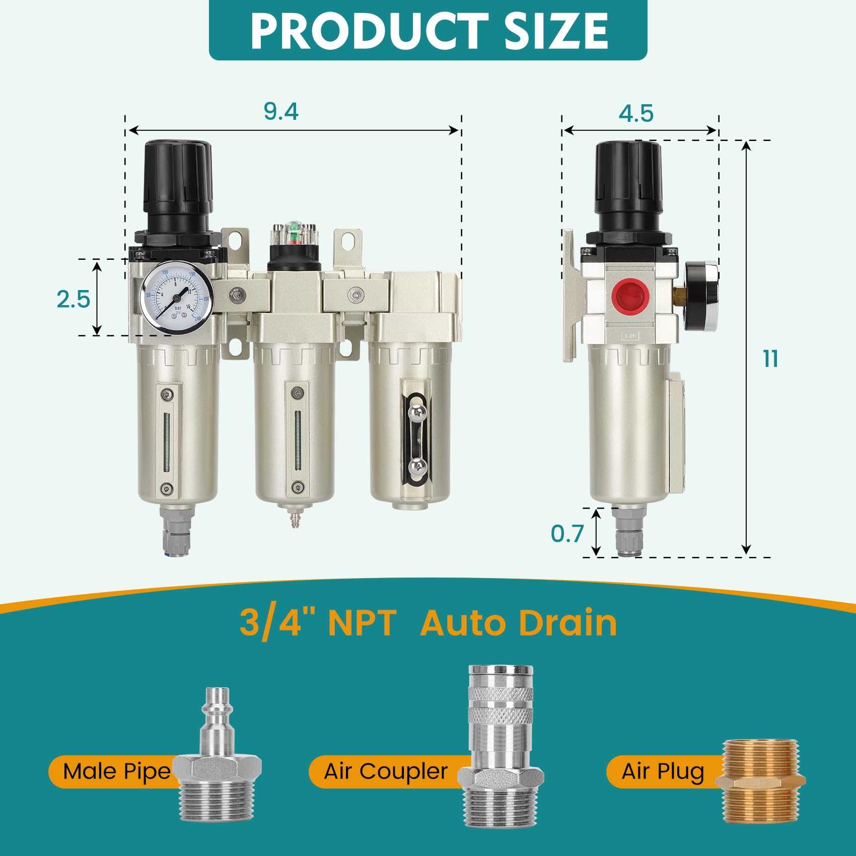 CatArt air dryer water separator detail showing contaminant removal