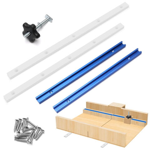 Catcan crosscut sled kit with aluminum T-track for precise, smooth cuts.