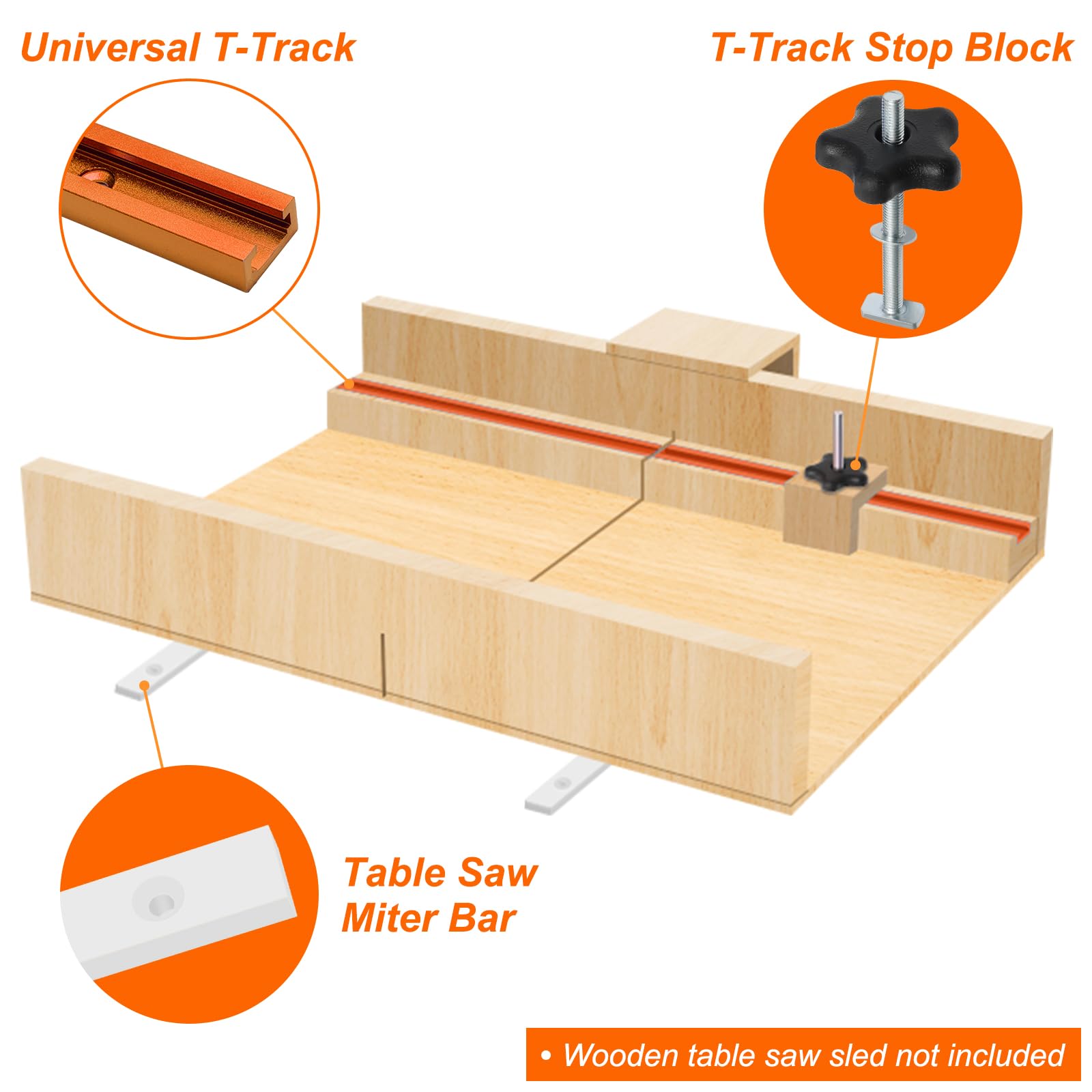 Catcan knob and bolt enable quick adjustments and repeatable stop sections.