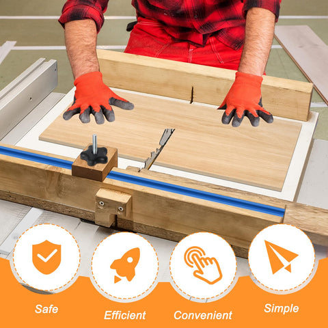 Catcan table saw sled assembly parts ready for precise crosscuts and repeatable results.