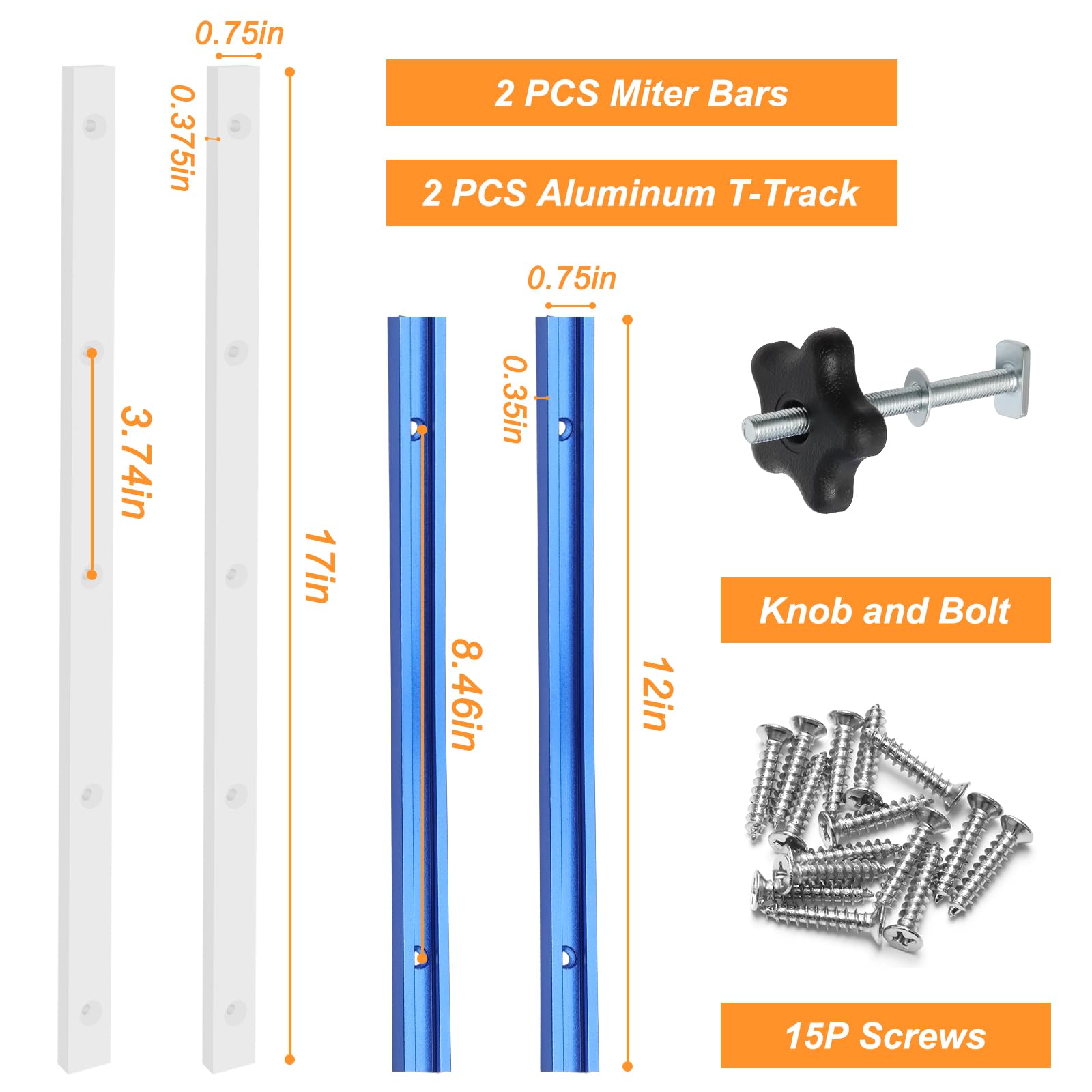 Catcan UHMW miter bar 17in offers low-friction guidance for accurate crosscuts.