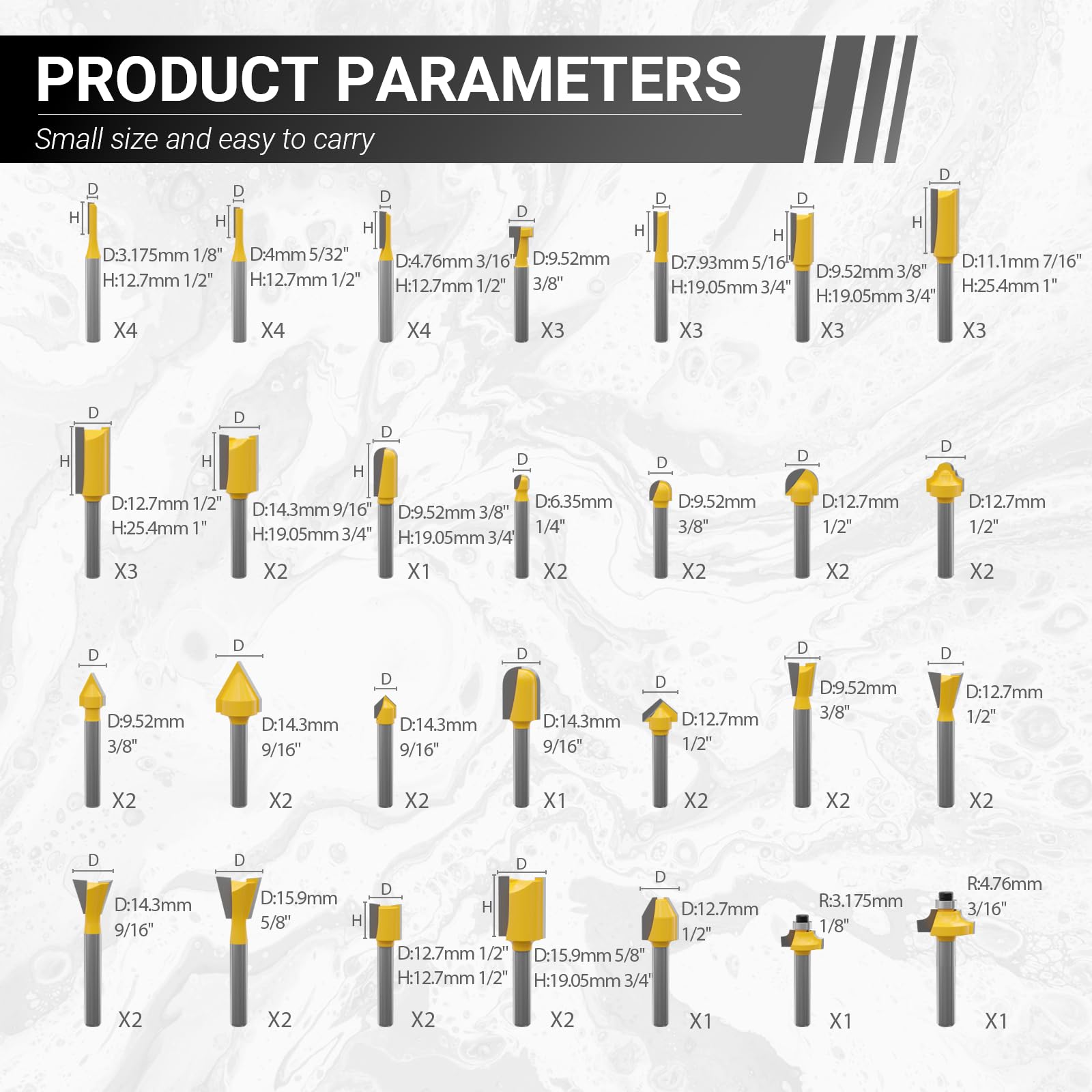 CATITO 1/4-inch shank router bits offering stable, low-vibration performance.