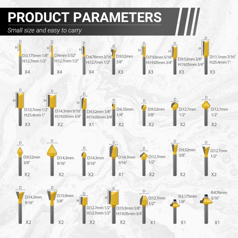 CATITO 1/4-inch shank router bits offering stable, low-vibration performance.