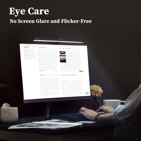 CATPOWER monitor light bar with asymmetrical optics reducing screen glare