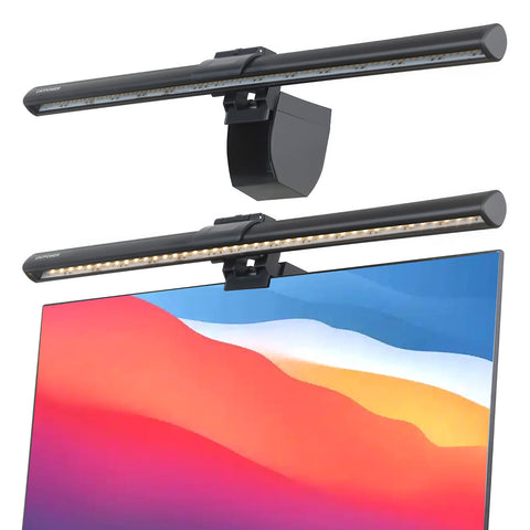 CATPOWER monitor light bar clipped on the monitor for glare-free front view