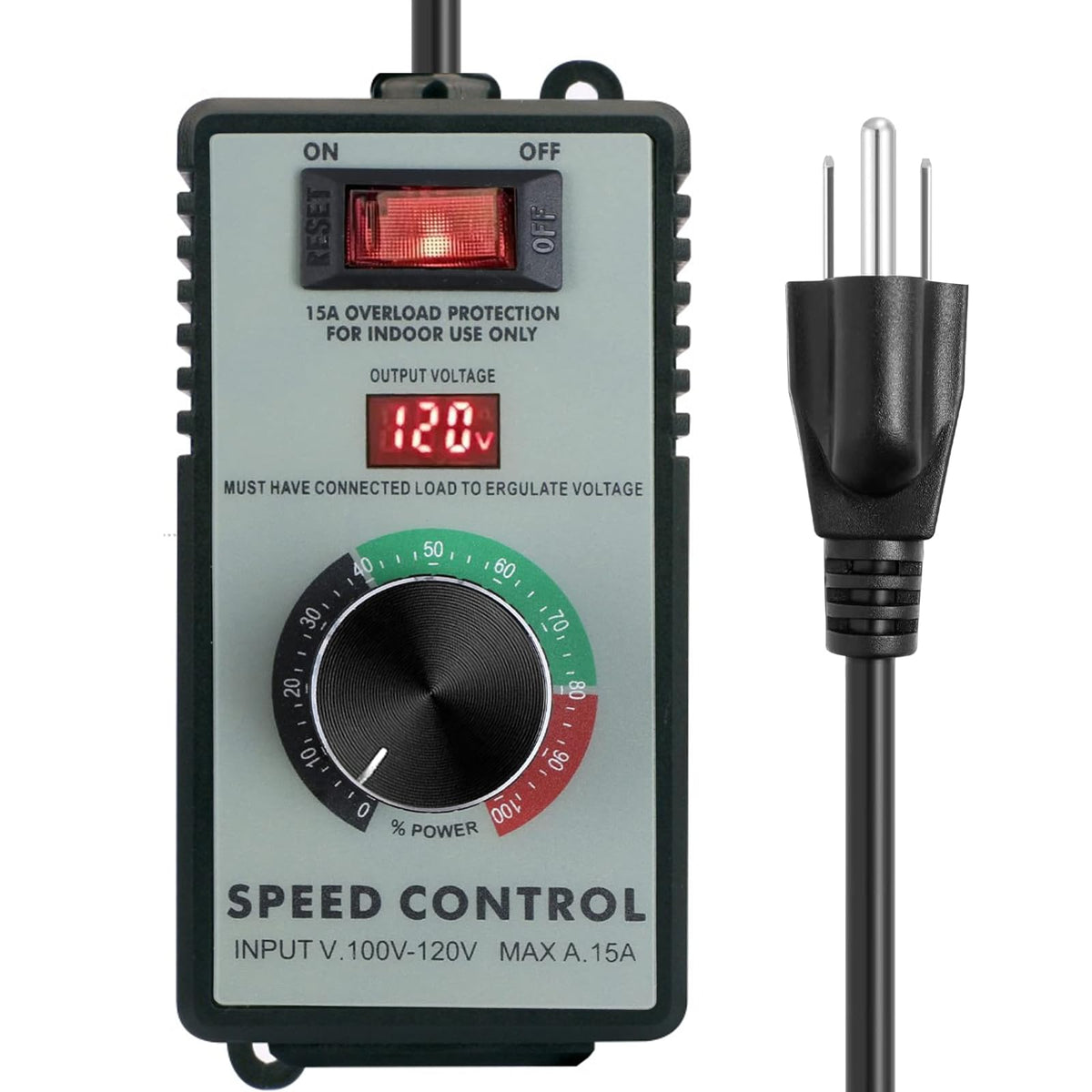 CavalliFun AC Motor Speed Controller front view, compact and easy to mount for quick setup.