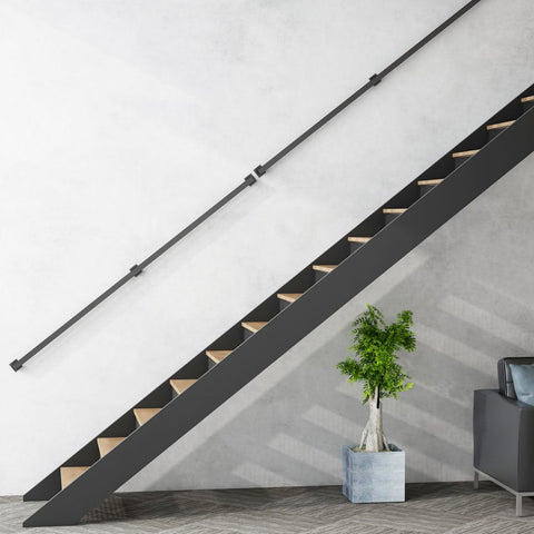 CAVAOSEY wall-mounted handrail closeup showing industrial finish and smooth grip.