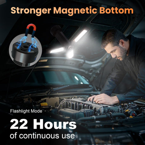 CAVN magnetic base and folding hook enable diverse mounting options