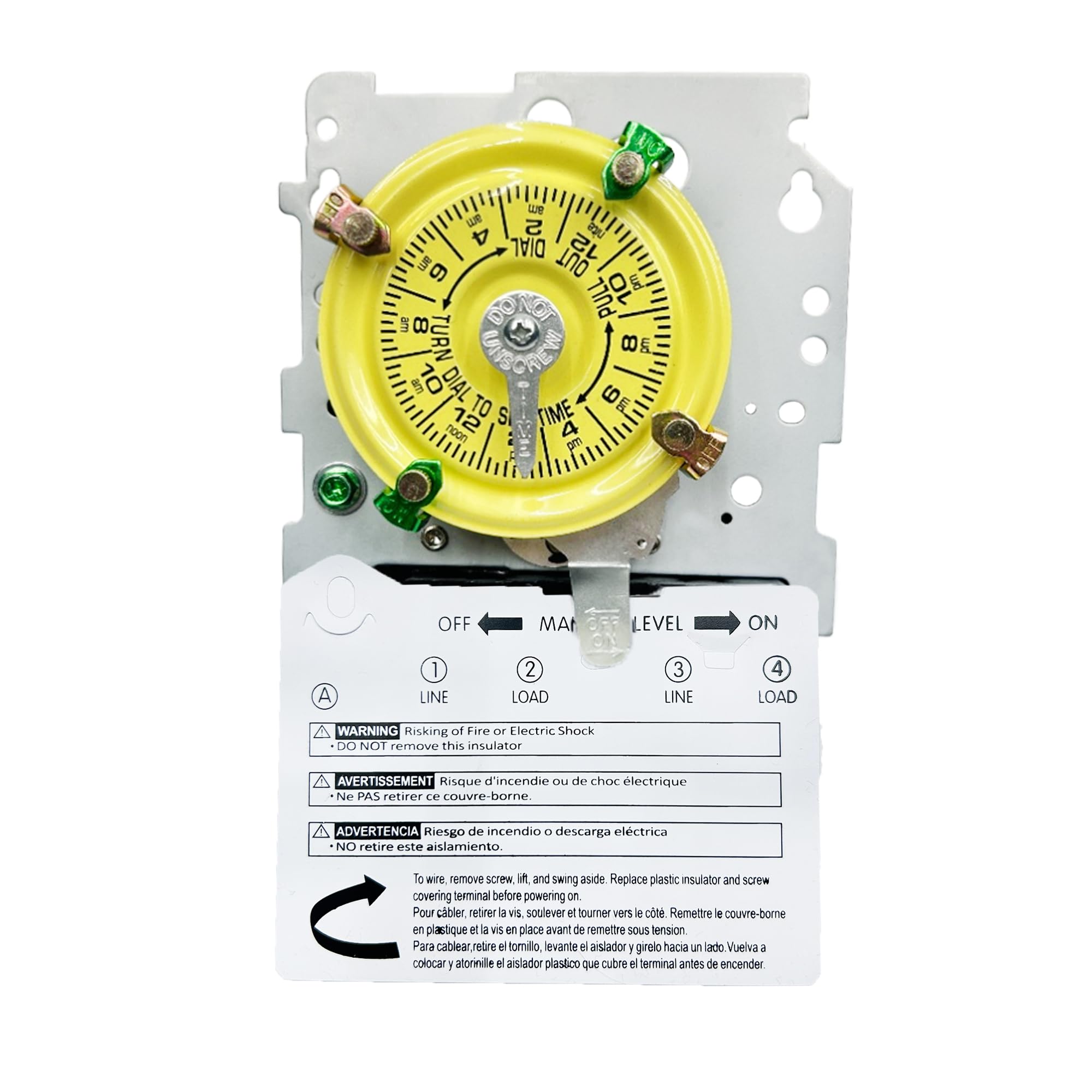 Cavusheo T104M timer switch front dial for precise scheduling of pumps and lights