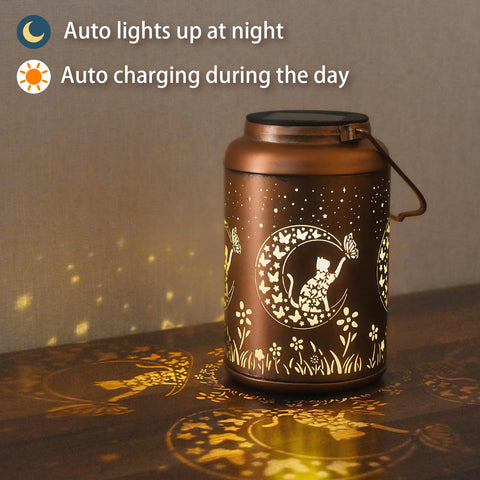 Cawalap Cat Solar Lantern with IP45 waterproof design