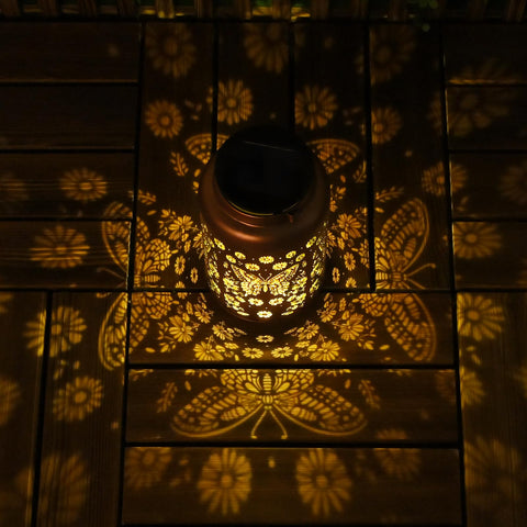 Cawalap IP45 waterproof butterfly lantern withstands rain for year-round charm.