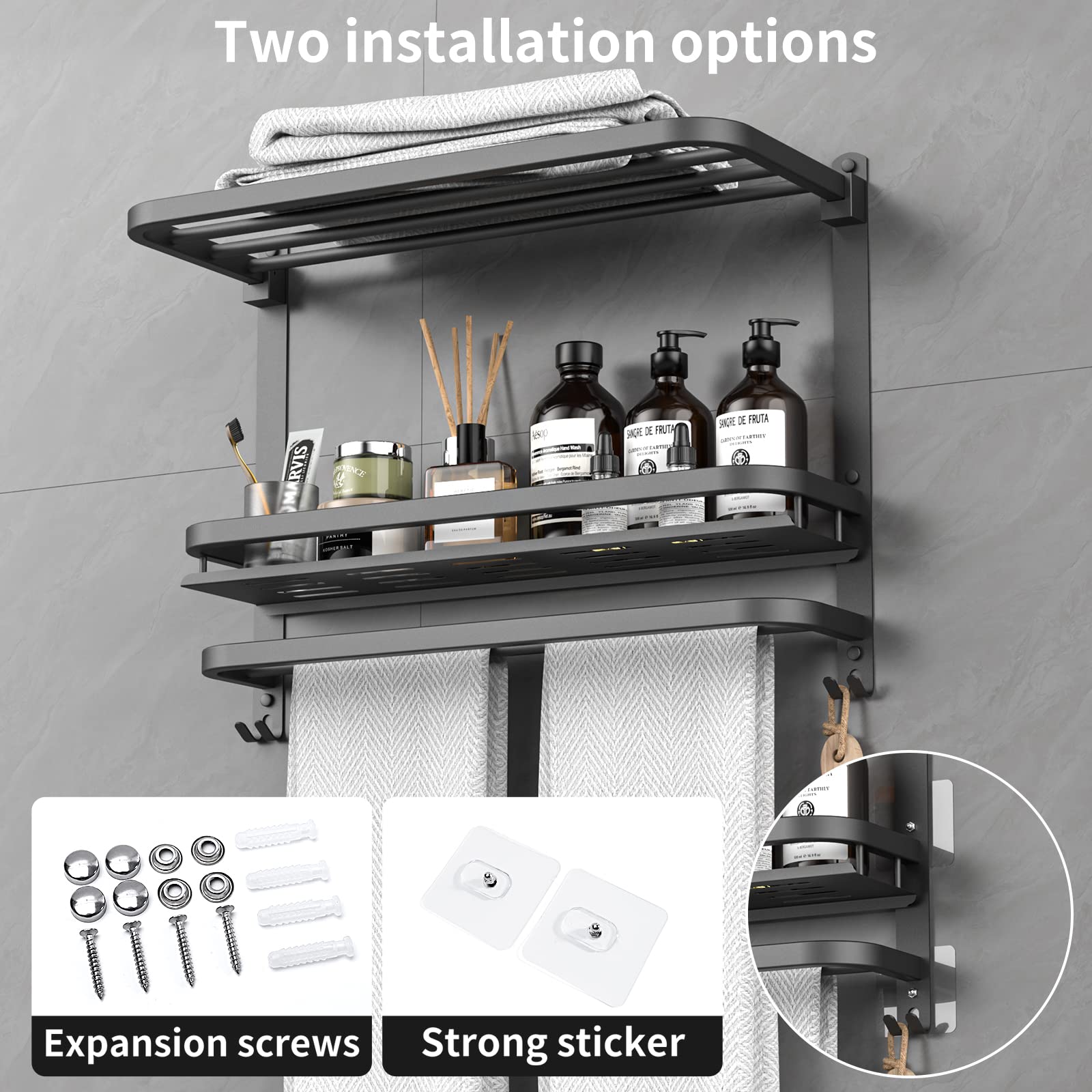 CAXIMSY drill-free installation using 3M adhesive strip for damage-free mounting.