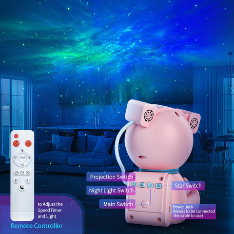 Cayclay Astronaut Galaxy Projector timer function auto-off energy saving