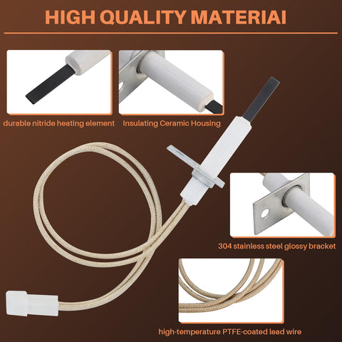 CAYUEMUM LH33ZG001 ignitor heating element closeup reveals nitride long-life material.