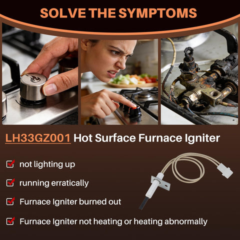 CAYUEMUM LH33ZG001 ignitor packaging and compatibility information to simplify replacement planning.