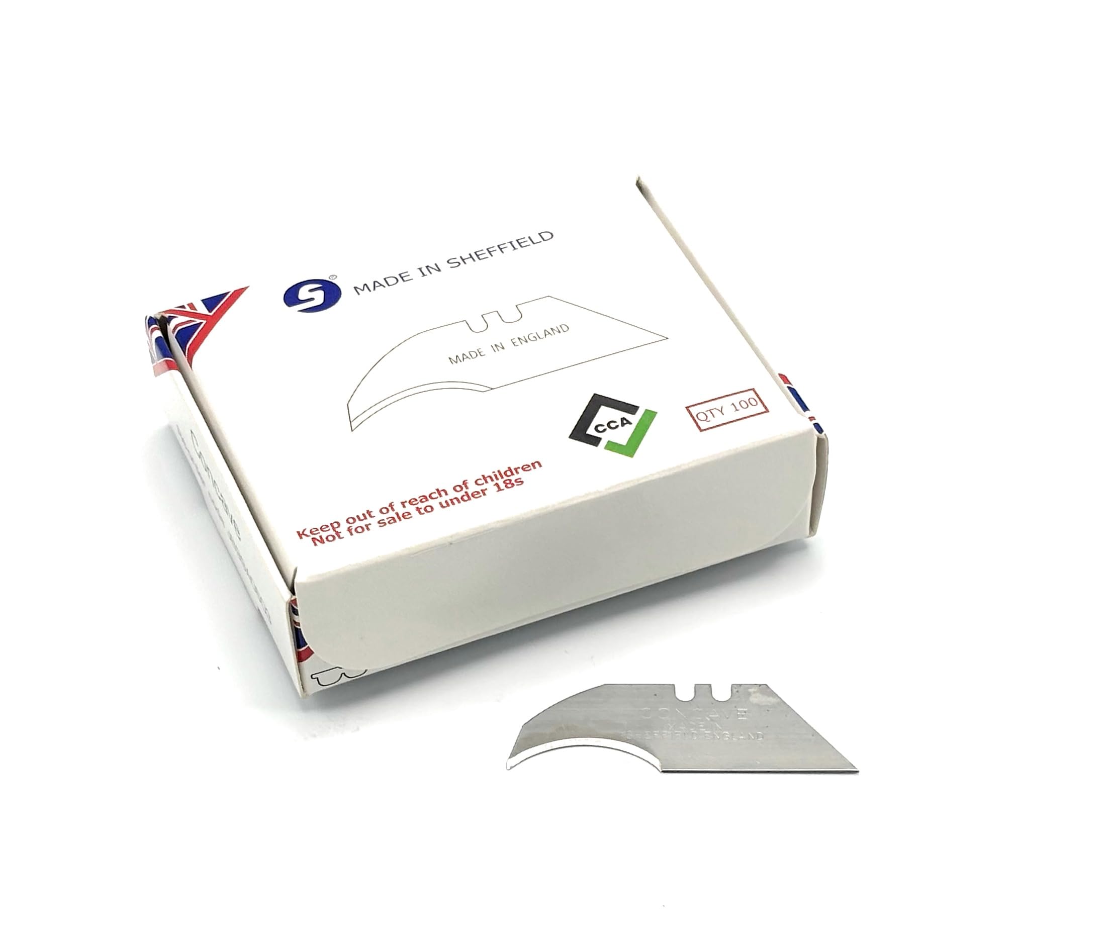 CCA concave blades made in Sheffield for durable performance.