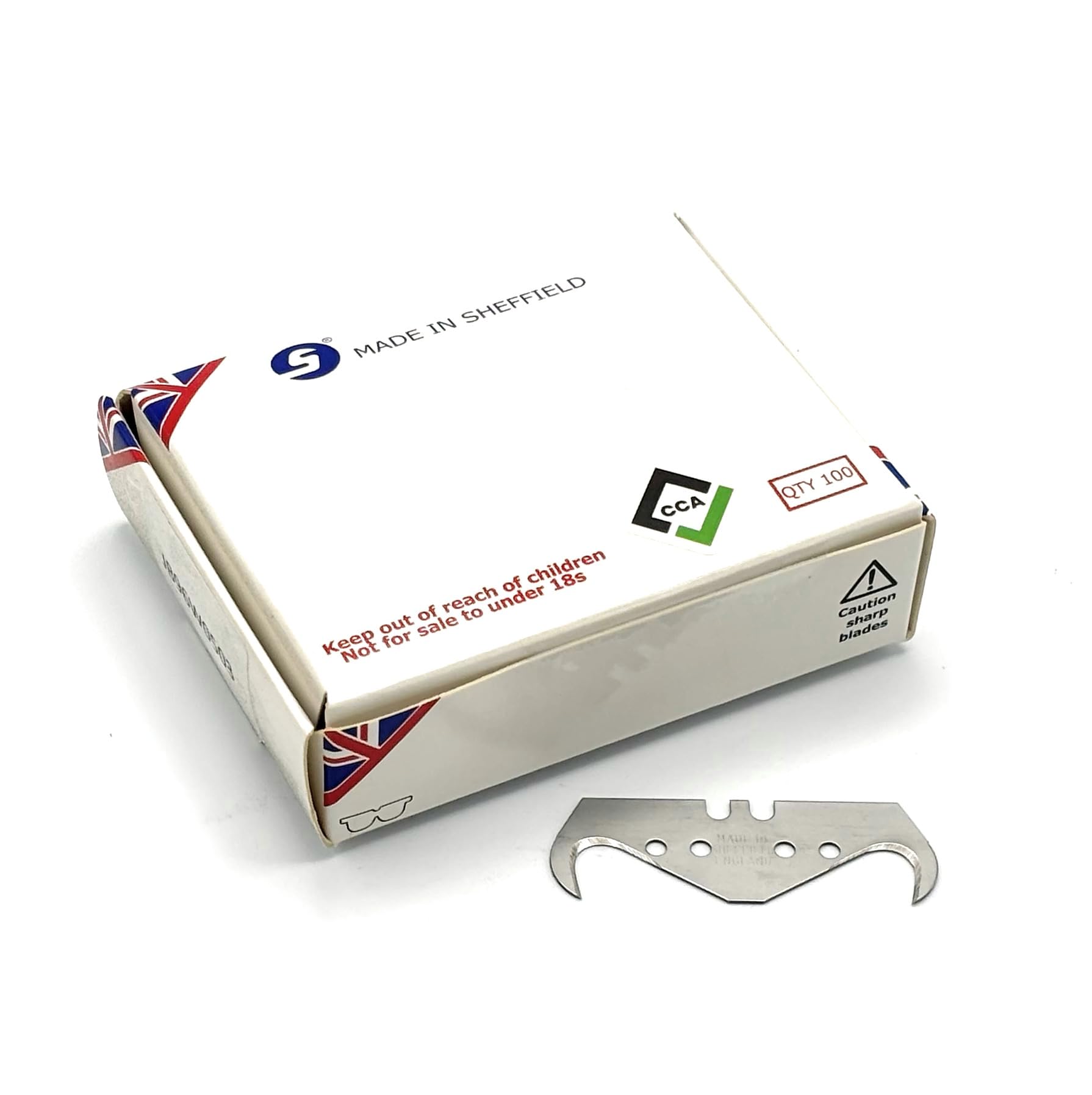 CCA trimming blades side view highlighting durable carbon steel for long-lasting performance.