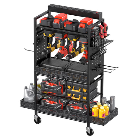 CCCEI garage cart with wheels for easy workshop organization and mobility.