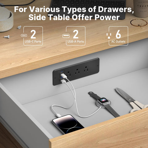 CCCEI hidden drawer outlet station hides cables and charging hardware