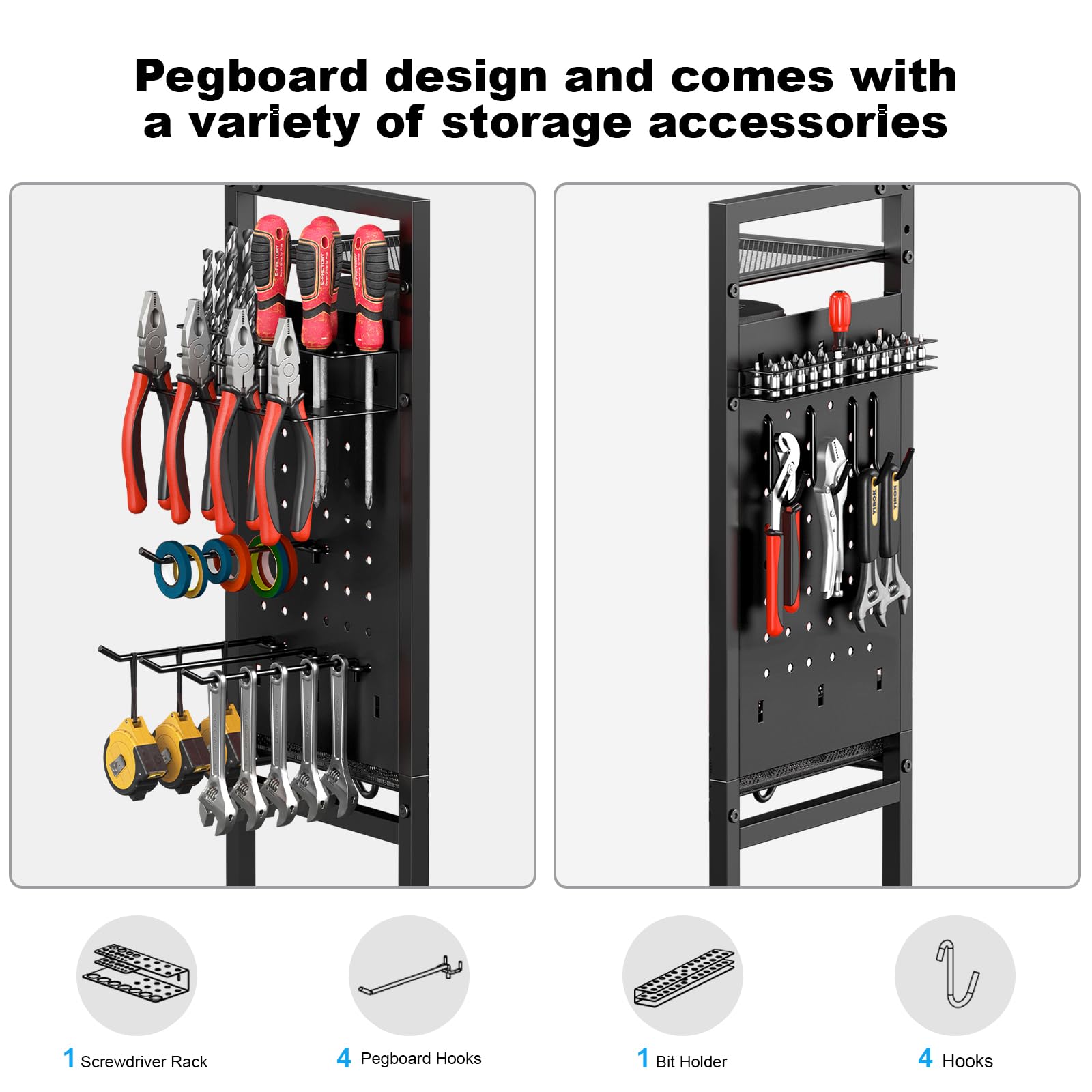 CCCEI open rack for drills keeps essentials within reach.