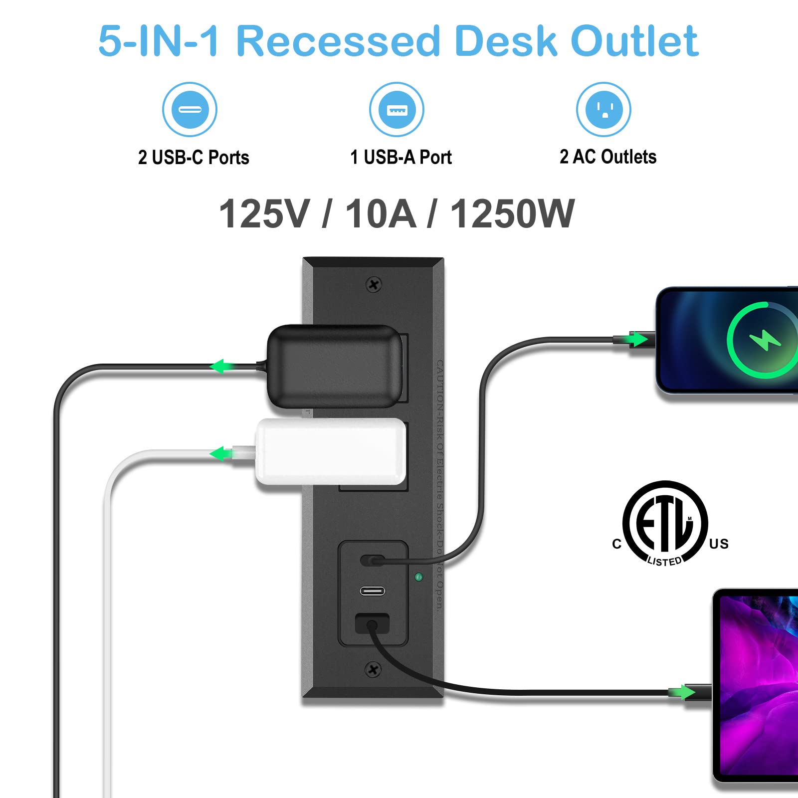 CCCEI under-desk installation demonstrates a clean, organized workspace.