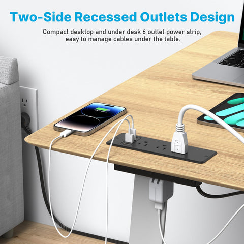 CCCEI USB-C and USB-A ports enable fast charging on a compact power strip
