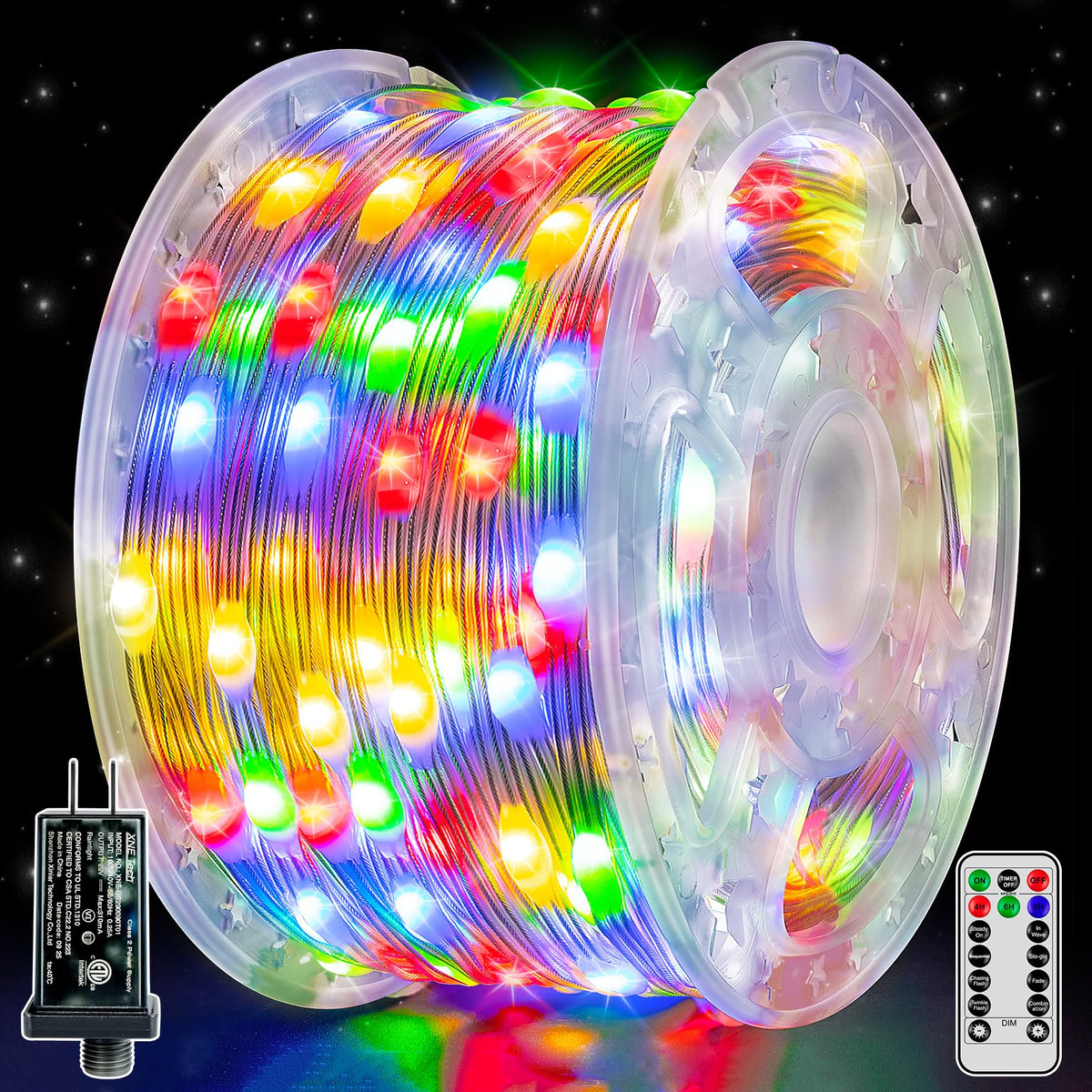 Ccinny 1000LED lights on a spool for easy unwinding and quick setup.