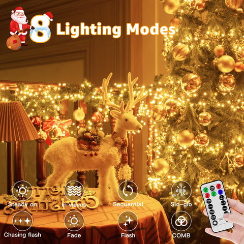 Ccinny remote control showing 8 lighting modes for versatile ambience.