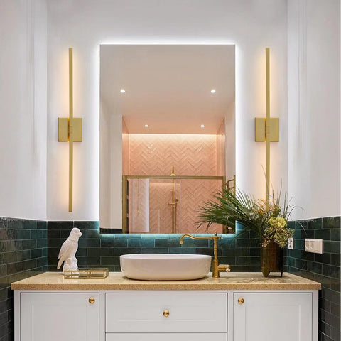 CCYCOL gold bathroom light with waterproof anti-fog shade for humidity