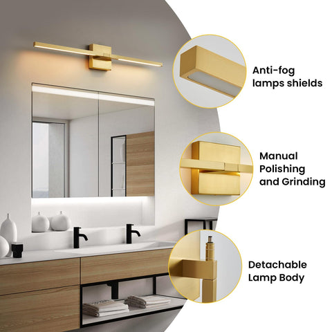 CCYCOL gold vanity light mountable horizontally or vertically for flexibility