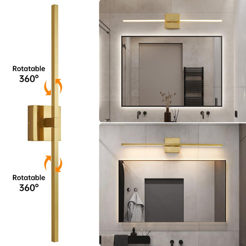 CCYCOL gold vanity light over mirror showcasing modern design