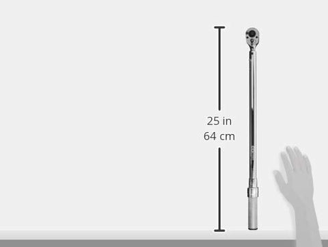 Long 24.5-inch design provides reach for deep fasteners.