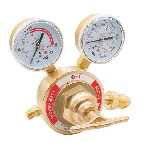 CDL heavy-duty acetylene regulator front view for stable welding performance