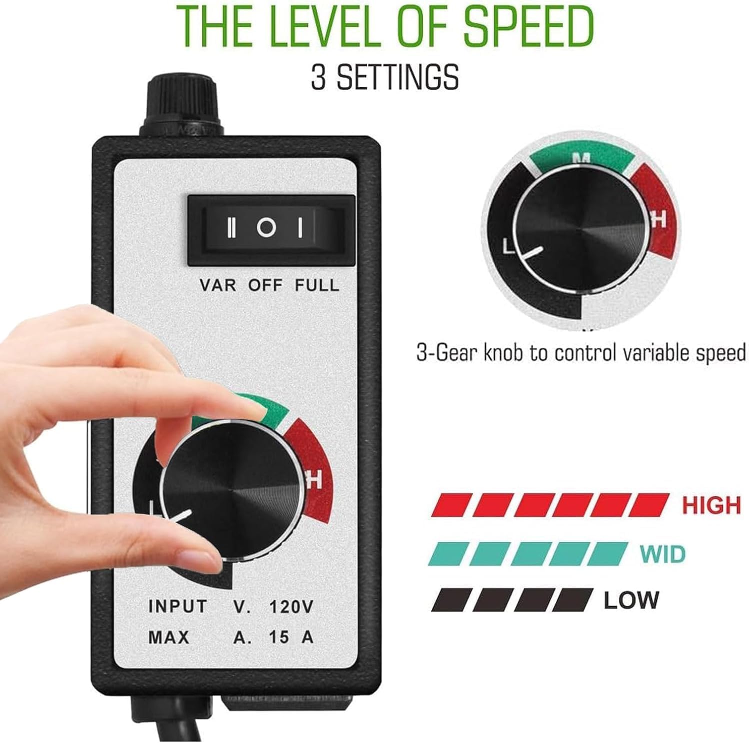 CDMALL speed controller with flame-retardant ABS shell for durability