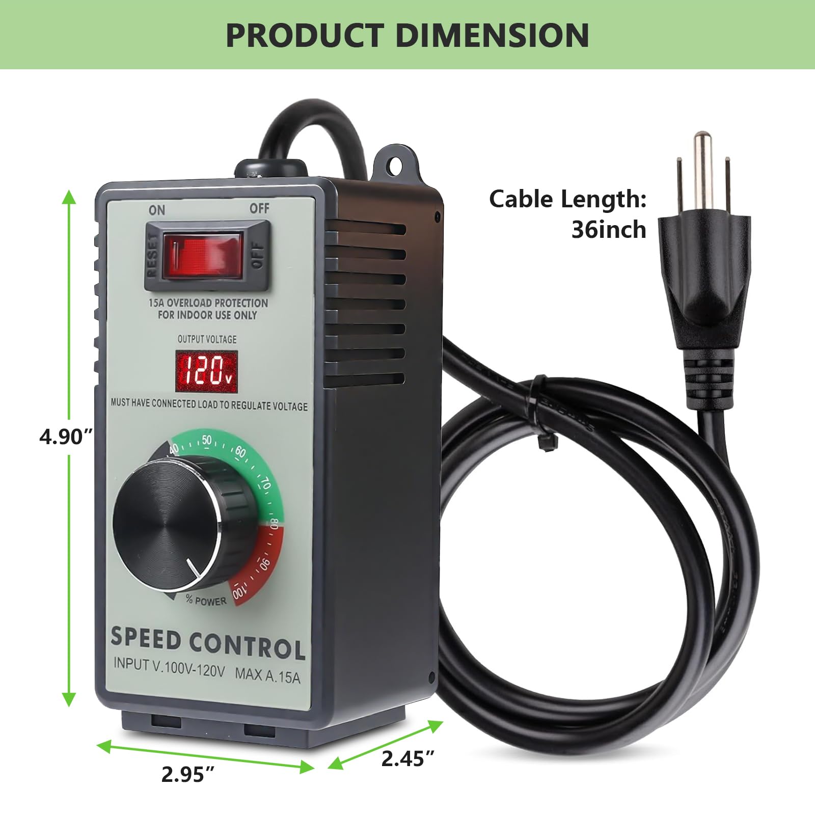 CDMALL high-precision LED meter shows voltage quickly.