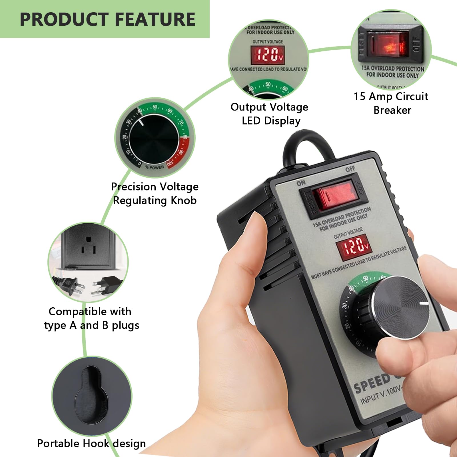 CDMALL overload protection switch for safe operation.