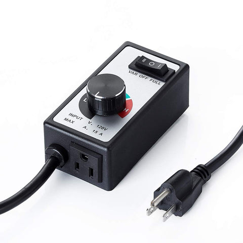 CDMALL speed controller in use with an exhaust fan in a setup