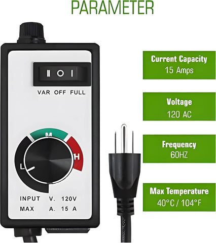 CDMALL speed controller three settings switch: off, low, full