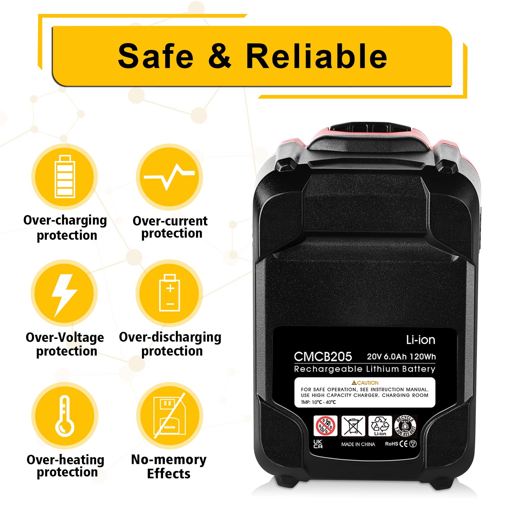 C DSANKE C CMCB204 6000mAh 20V battery on charging dock supports quick swaps.